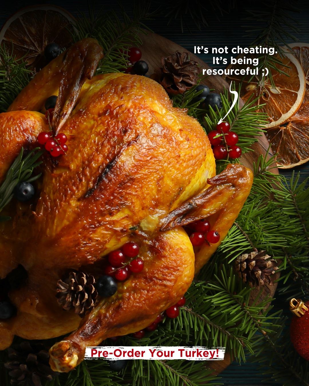 Golden smoked turkey prepared for a celebratory meal